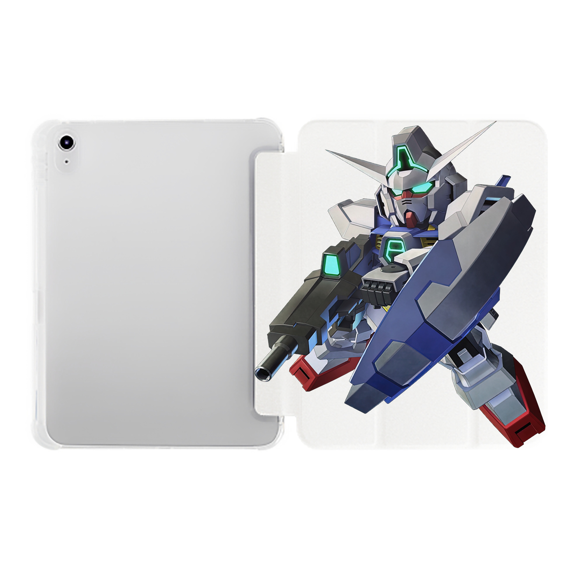 （画像用） 機動戦士ガンダム Mobile Suit Gundam IPad ケース ペン収納付き 三つ折りスタンド PUレザー×シリコン 対応機種9.5/10.5/10.9インチ